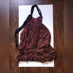 Maison MAYLE VINTAGE rare hard to find Dress printed brown mid-calf dress size 2